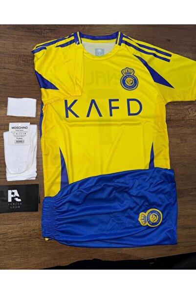 yenteks AL-NASSR.İÇ.SAHA. RONALDO SARI-MAVİ ÇOCUK FORMA TAKIMI 4 PARÇA 05