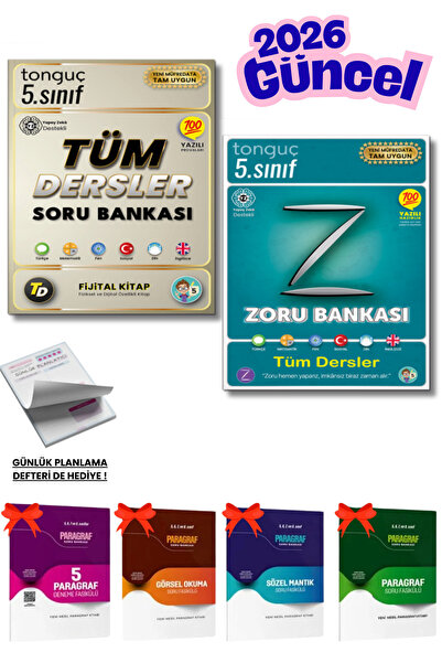 Tonguç Yayınları 5. Sınıf Tonguç Zoru Bankası ve Tüm Dersler Soru Bankası + P...