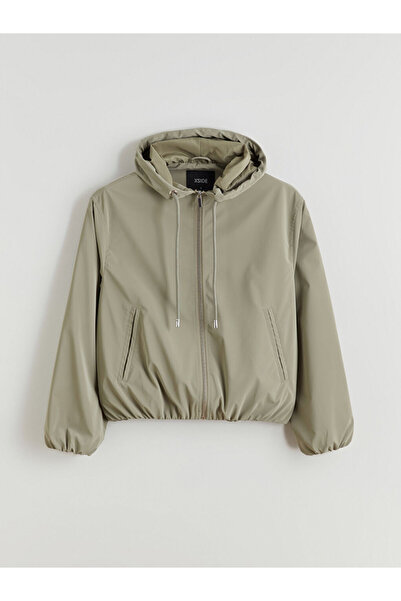 LC Waikiki Χακί με κουκούλα oversized Γυναικείο Αδιάβροχο από το Gülis Store