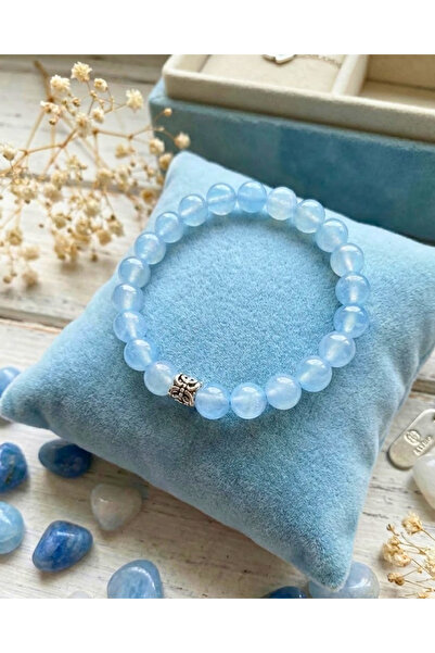 SUFİ TESBİH VE ESANS Blue Moonstone Natural Stone Bracelet - Anti-Stress Ener...