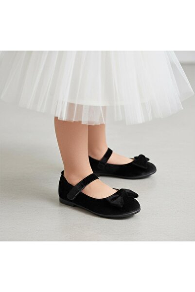 Gala önü fiyonklu KADİFE çocuk babet