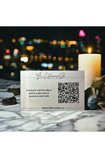 EthernalQR QR Commemorative Plaque - silver