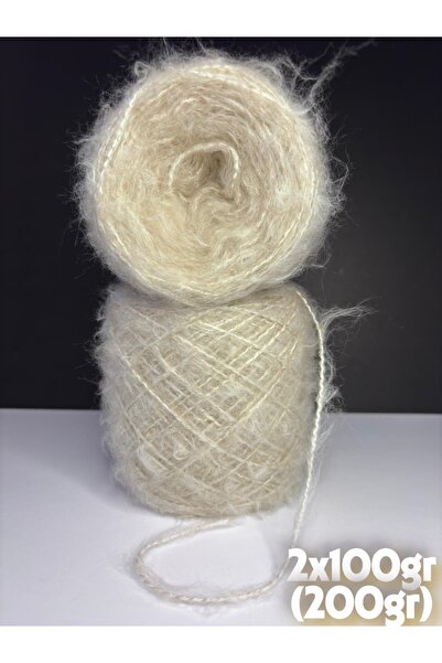 Ana&Kuzusu İplik Kum beji (BOL TÜYLÜ) kalın elit moher örgü ip 200gr (DİKKAT ...