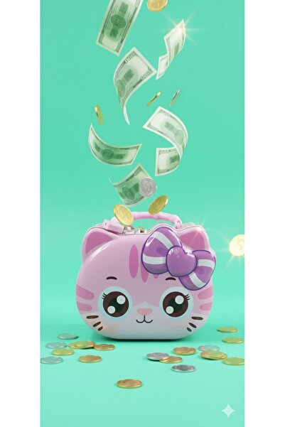 Lexi Bella Симпатична фигурка на котка Метална касичка за пари Детска касичка...