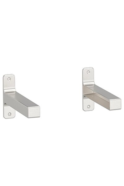 IKEA QUİCK 2 Adet Metal Duvar Rafı Ayağı 20x12x3 Cm 2'li Set Raf Desteği Gri ...