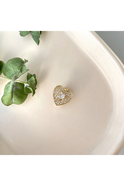 nerora Charm with Stone Heart Gold for Ajda