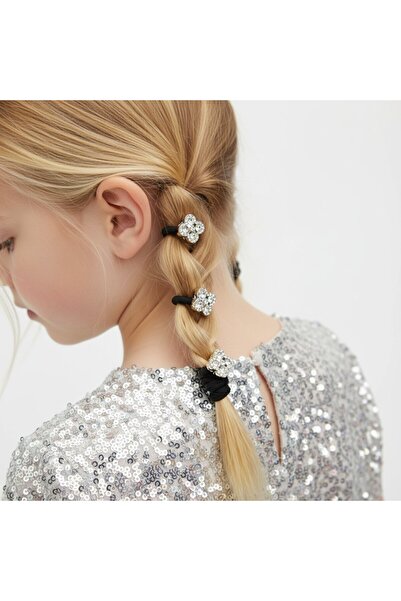 SeaBubbles Set de catarame elastice cu pietre, 3 piese STANDARD NEGRU