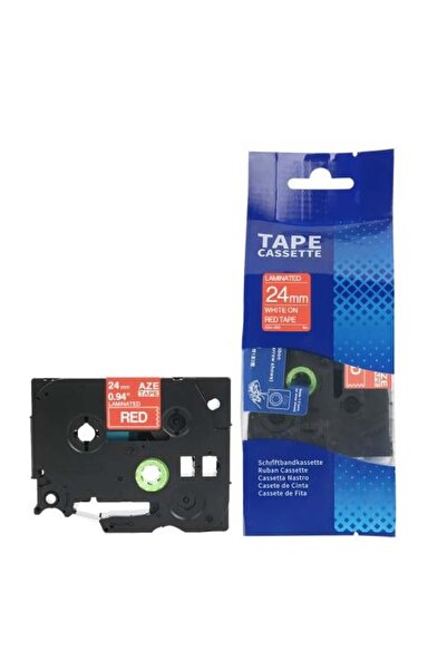 Brother Label TZC-455 24mm White on Red