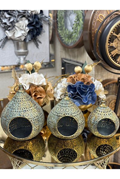 city gold 3'LÜ TELKARİ ESKİTME YEŞİL MUMLUK