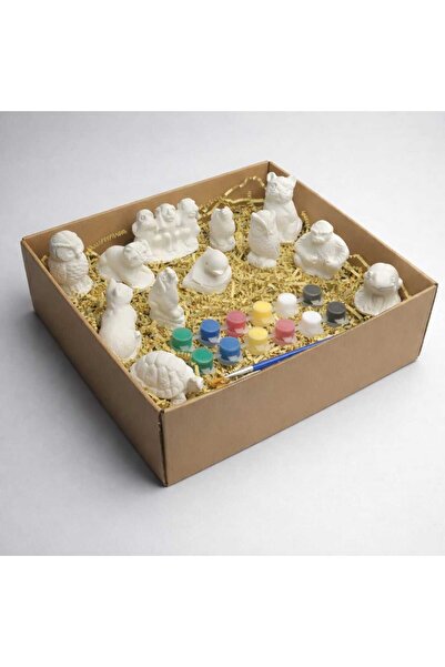 ABCPANO 12 Adet Figür Biblo Set – Boyanabilir Dekoratif Hobi Seti - 2 Set Boy...