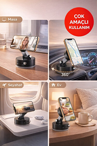 MEDUSHOP Manyetik Telefon Tutucu Masa & Araç İçin Ayarlanabilir Açılı Güçlü M...
