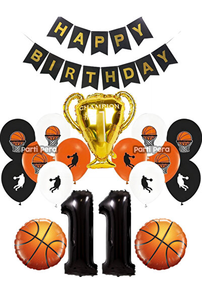 parti pera Basketbol Temalı Doğum Günü Balon Seti Basketbol Baskılı Balon Rak...