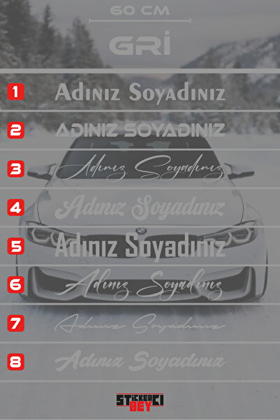 STİCKERCI BEY 60 CM AD SOYAD ARAÇ STİCKER -İSİM SOY İSİM ARABA YAZISI - MOTOR...