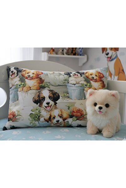 ARTUNHOME Cute Dogs Pillow Case Digital 1 Piece 50X70 Cm. 100% Cotton