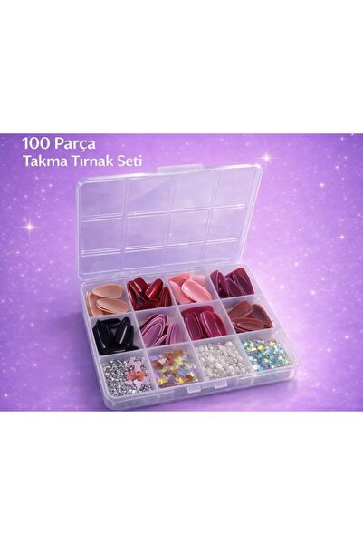 hbtasarim 100 adet tırnak ve süsleme seti kutulu🎁🎀💅