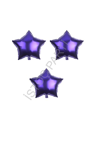 İSTOÇ PARTİ Istoc 18 Inch 45 cm Purple Star Foil Balloon 3 Pieces