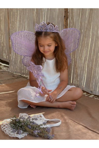 SAKLIDESİGN Hayal Set Lilac Crown & Scepter & Wing