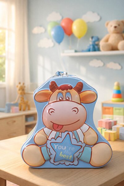 Lexi Bella حصالة معدنية لجمع النقود للأطفال مع شخصية بقرة لطيفة، هدية باللون ...