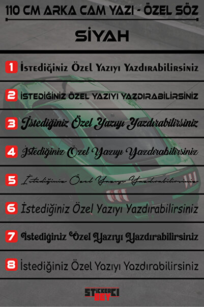 STİCKERCI BEY 110 CM ÖZEL YAZI - SÖZ STİCKER ARABA YAZISI - MOTORSİKLET - ÖZE...