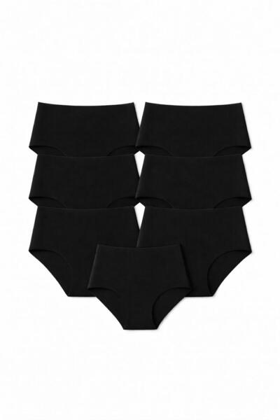 Adeniz Pachet economic de 7 chiloți cu talie extra înaltă, tăiați cu laser, f...