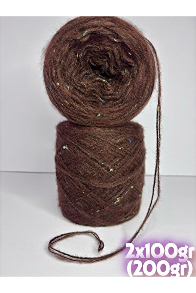 Ana&Kuzusu İplik Acı kahve ince moher, acı kahve tüvitli moher (2 kat sarım) ...