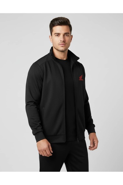 BJACKS Motorsports Wear Honda Racing Black Tracksuit Set – Lycra Cotton, Spor...