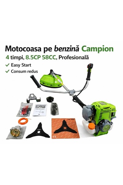 Campion Gas Brushcutter Campion, 4-stroke, 8.5HP 58CC, Professional, Easy Sta...