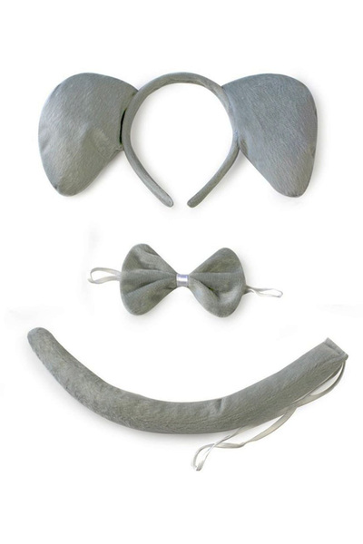 ZERO LAND Sptrns Elephant Costume Accessory Set 3 Pieces - Crown (165717) Bow...