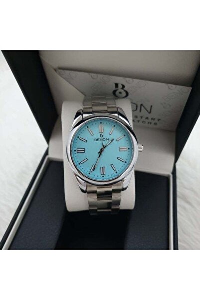 benon Men's Wristwatch Stainless Steel Waterproof Modern High Quality Silver ...