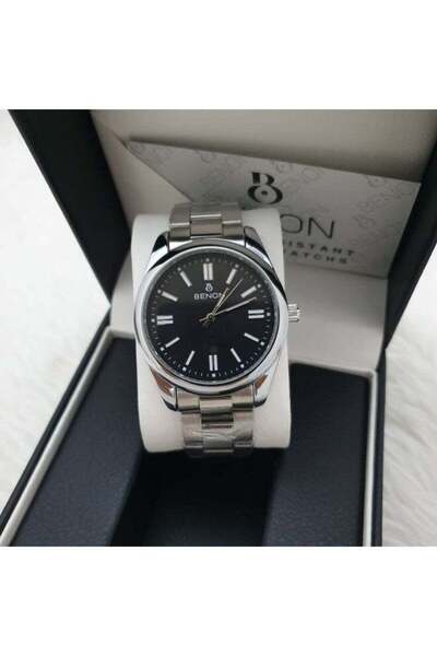 benon Men's Wristwatch Stainless Steel Waterproof Modern High Quality Silver ...