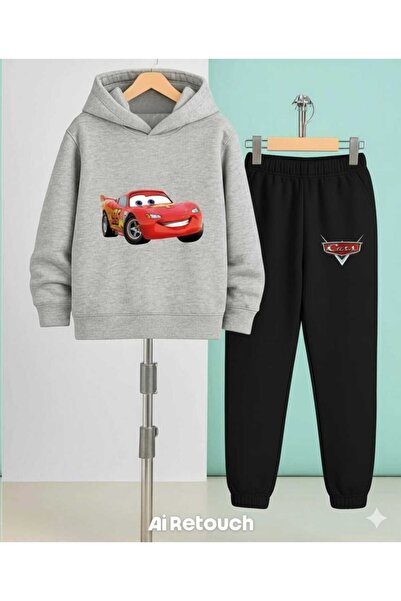 Nice Clothes Set trening pentru copii cu glugă UNISEX RED SMILING CAR