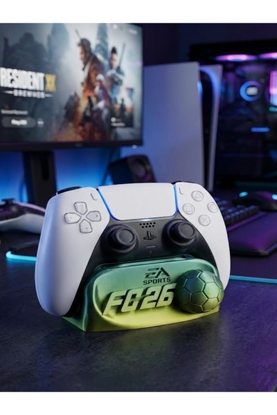 diğer 111 PS5 Kol Standı FC 26 Özel Tasarım - Futbol Temalı Dekoratif Joystic...
