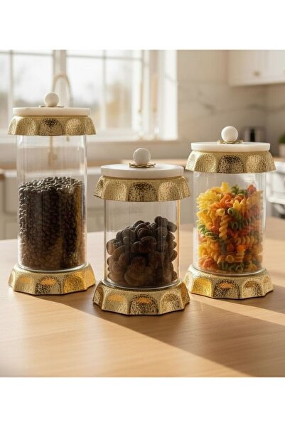 Onedekor 3-Piece Marble Lid Jar