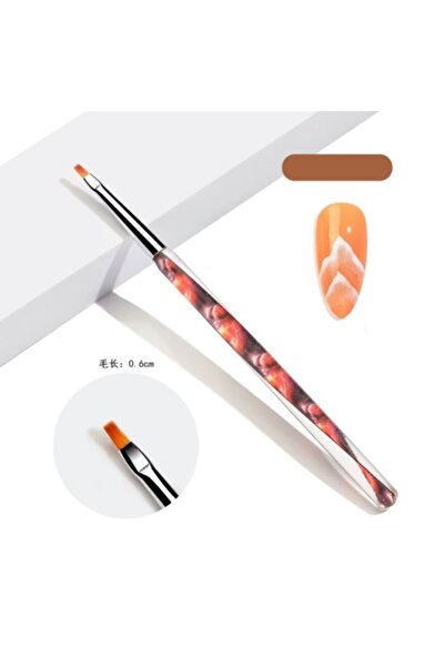 Pink Nails Marble Straight Brush