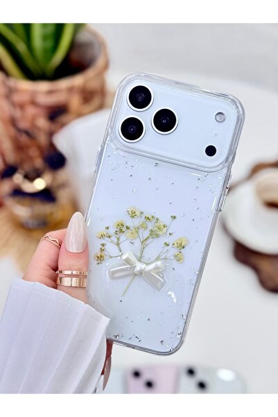 Go Aksesuar iPhone 17 Promax Compatible Bouquet Flower Glitter Toy Design Sil...