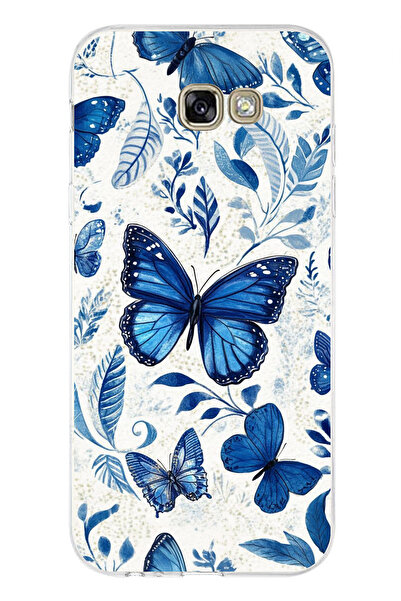 TechTree Samsung Galaxy A7 2017 Compatible Blue Butterflies Printed Silicone ...