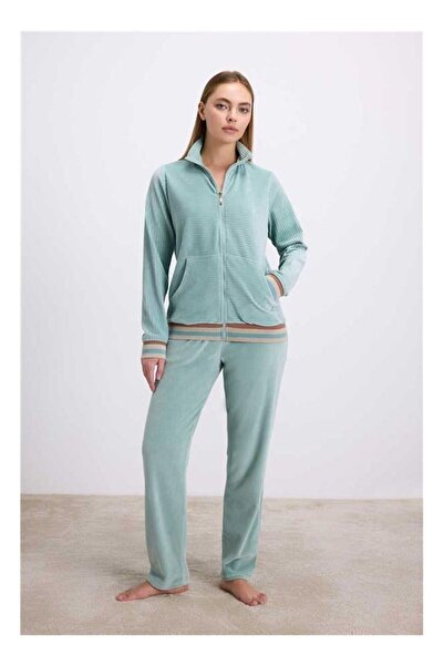 byasafkids Velvet Textured Long Sleeve Sweatshirt and Pants Set