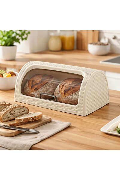 Ovio Ev&Yaşam Ekmek Kutusu Ekmeklik Kayar Kapaklı Ekmek Sepeti