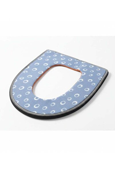 Roomlyne غطاء مقعد المرحاض مبطن، ناعم ومريح وقابل للتمدد والغسل - أزرق