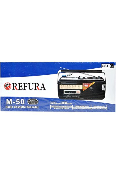Refura - SA مسجل كاسيت راديو من ريفيورا بقوة 30 واط، أسود اللون