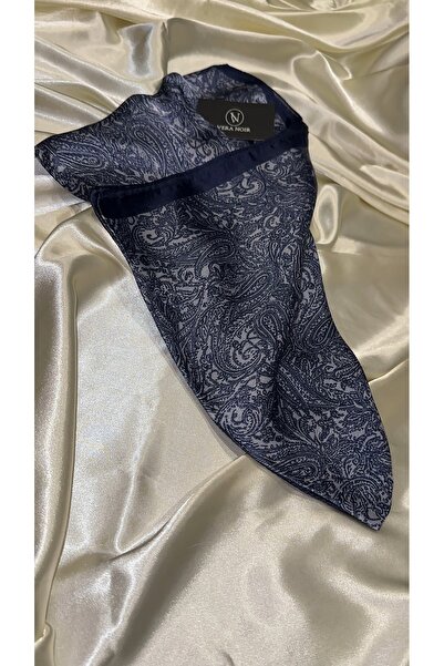 VERA NOIR İdol İpek Anatolia Baskılı Şal - Lacivert Renkli