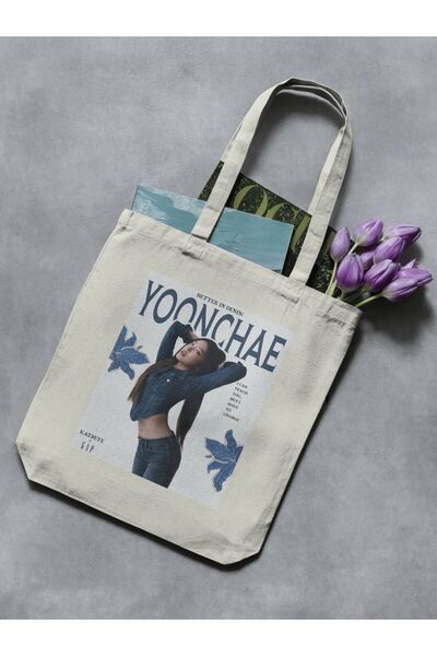 redame حقيبة يد من القماش بتصميم Yoonchae Katseye، نجمة الكيبوب، بطراز Y2K، ح...