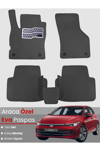 CYBERLİNE VOLKSWAGEN GOLF 8,5 (2024-2025) Uyumlu EVA Paspas Tam Set–Oto Paspa...