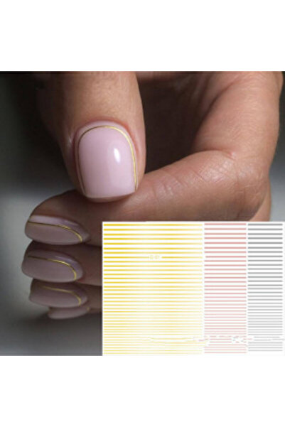 Pink Nails Autocolante pentru unghii cu linii mov flexibile geometrice