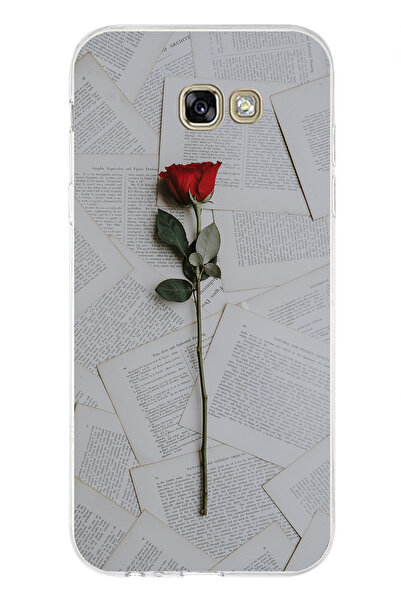 TechTree حافظة سيليكون متوافقة مع هاتف سامسونج جالاكسي A7 2017 باللون الأحمر ...