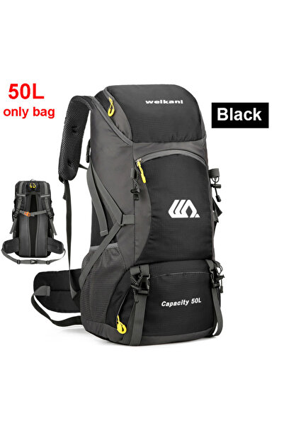 Choice حقيبة ظهر سوداء فقط، سعة 50 لتر، للسفر والتخييم، حقيبة كبيرة للرجال، ح...