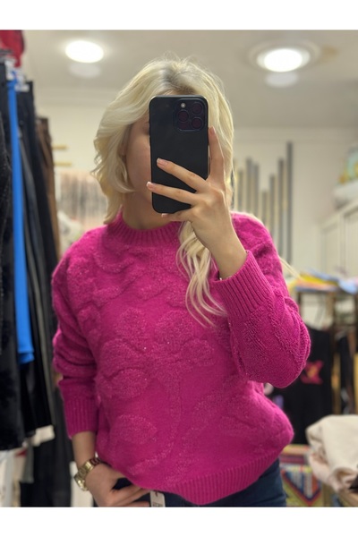 seçilce butik Pembe triko kazak