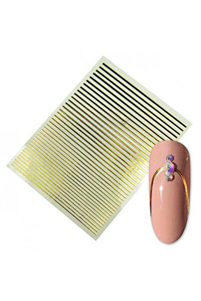 Pink Nails Autocolante pentru unghii cu linii aurii flexibile geometrice