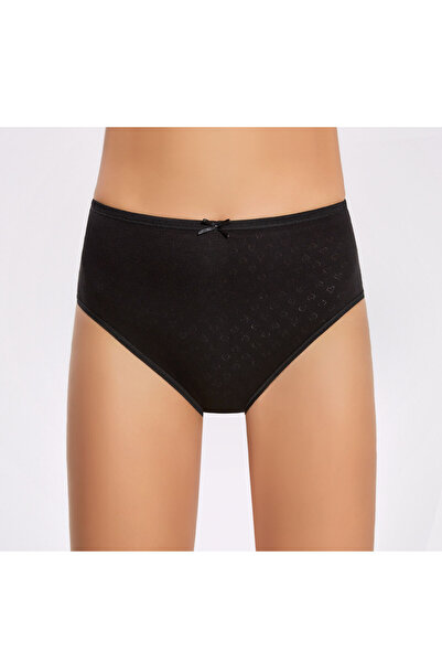 İlke Γυναικεία, 100% βαμβάκι, με σχέδιο καρδιάς, ψηλόμεση, 6 τεμάχια μαύρα εσ...