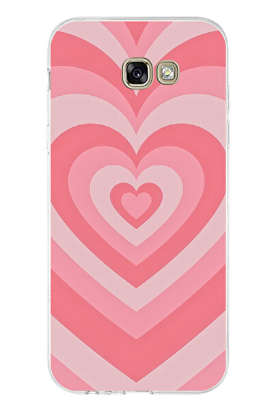 TechTree Samsung Galaxy A7 2017 Compatible Pink Hearts Printed Silicone Case